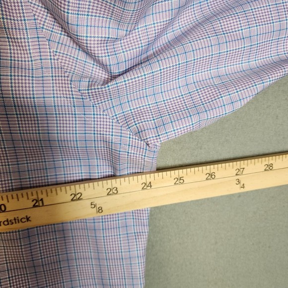 Peter Millar Shirt Mens XL Multicolor Plaid Nanolux Easy Care Full Sleeve - Picture 10 of 16